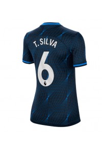 Chelsea Thiago Silva #6 Jalkapallovaatteet Naisten Vieraspaita 2023-24 Lyhythihainen